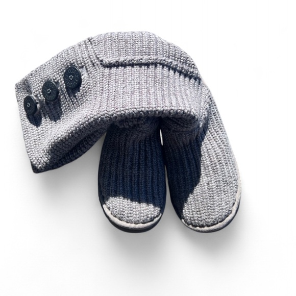 UGG Gray Knit Winter Boots | Cozy Cold-Weather Style | Women’s Size 6 - Picture 3 of 11